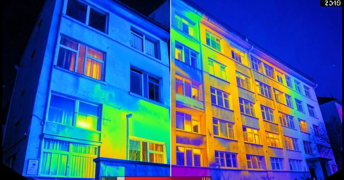 Thermographie des déperditions de chaleur d’un immeuble à Montauban